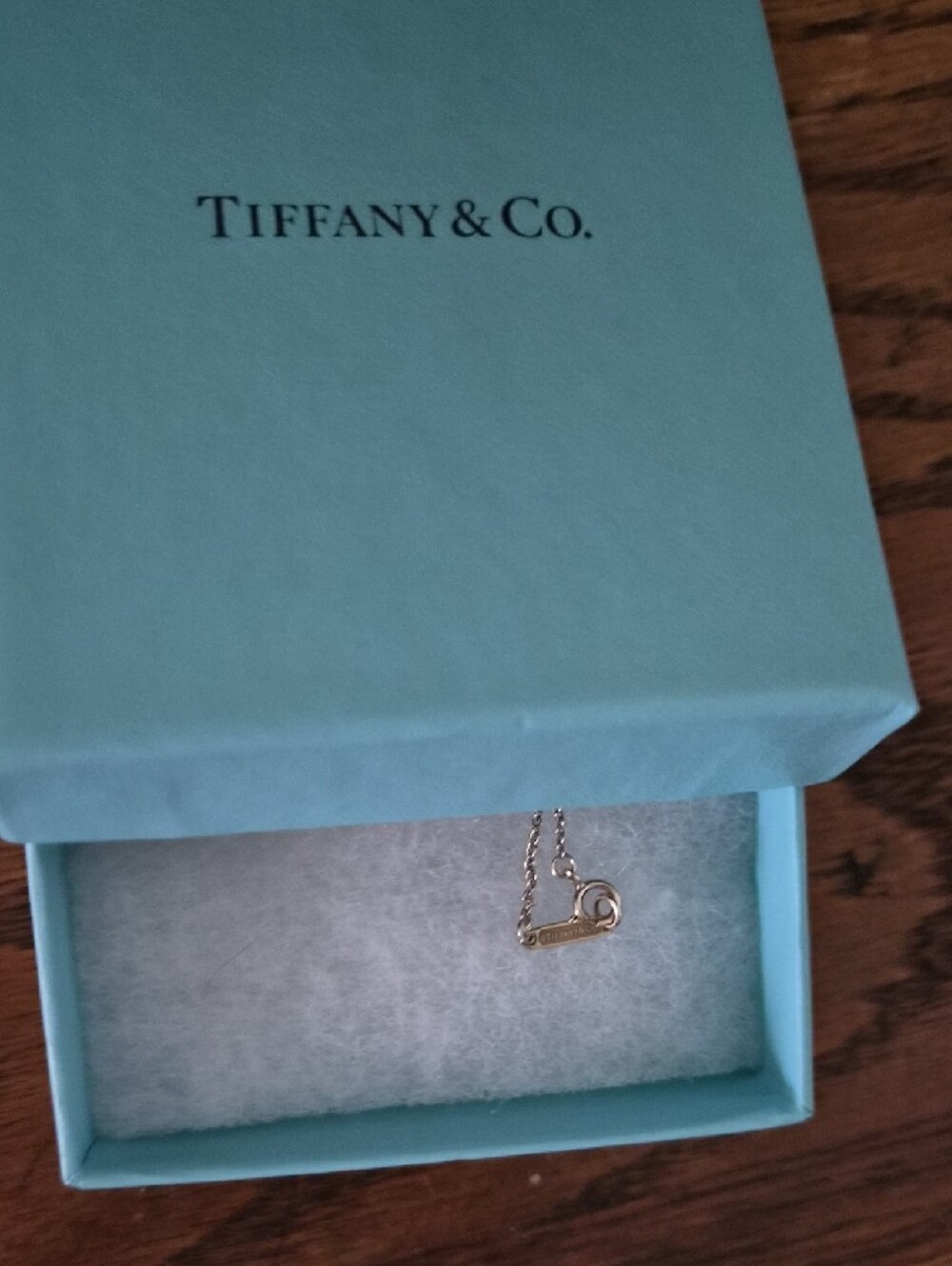 Tiffany & Co. 18k Rose Gold Diamond Micro Bar Pendant Necklace - Picture 4 of 8